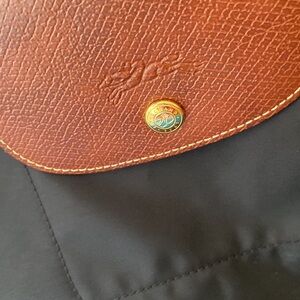 Authentic classic black LongChamp Nylon M Le Pilage no zipper tote bag purse